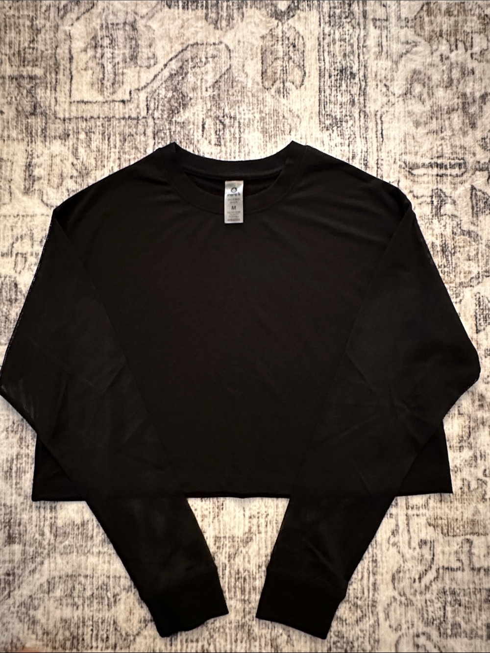 Mono B Black Crewneck Long-Sleeve Shirt